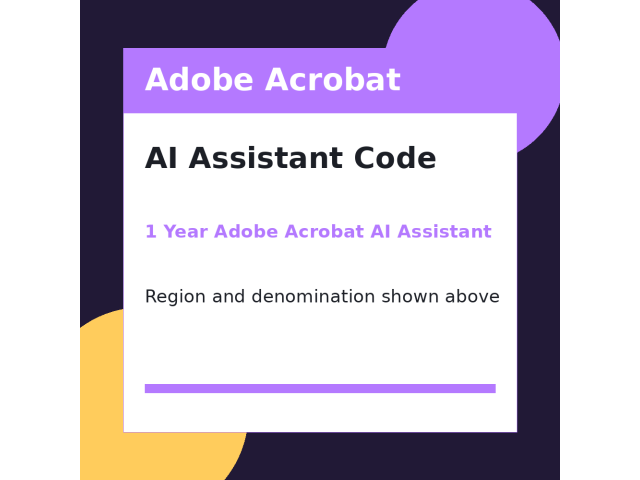 Adobe Digital Code 1 Year Adobe Acrobat AI Assistant - цифровая карта