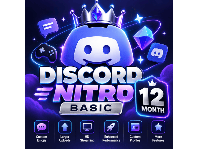Discord Nitro Basic — 12 месяцев