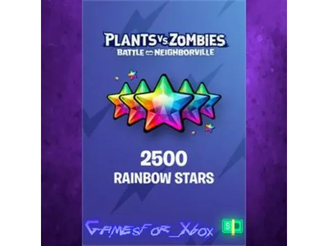 Plants vs. Zombies: Battle for Neighborville™ (Xbox, Rainbow Stars) 2000 + 500 Rainbow Stars - цифровая карта