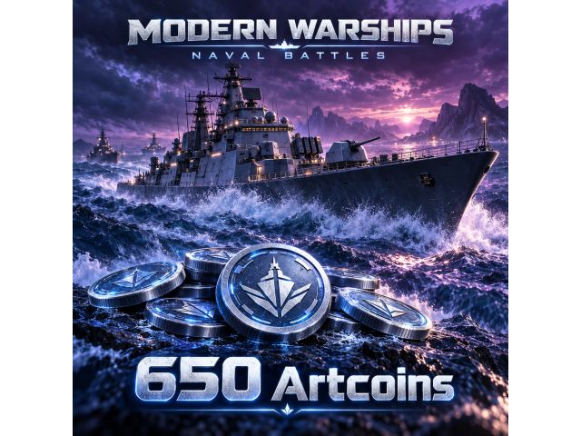 Modern Warships: Naval Battles — 650 Artcoins (пополнение по Player ID)