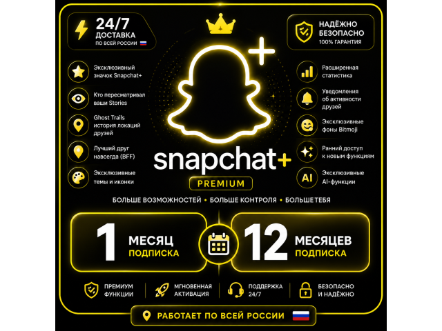 Snapchat Plus 3/6/12 Months Subscription Gift