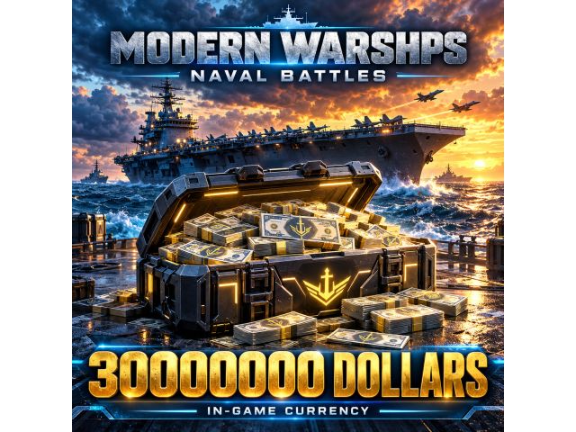 Modern Warships: Naval Battles — 30000000 Dollars (пополнение по Player ID)