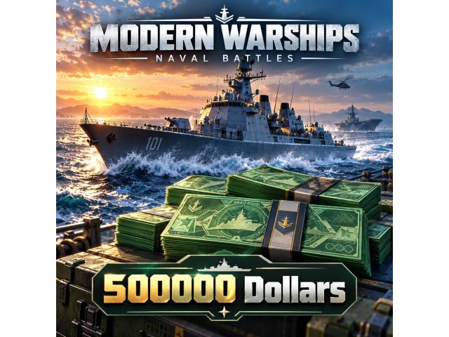 Modern Warships: Naval Battles — 500000 Dollars (пополнение по Player ID)