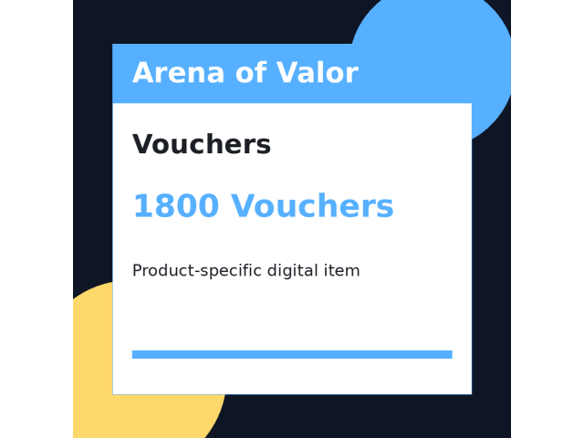 Arena of Valor (EU) 1800 Vouchers - пополнение