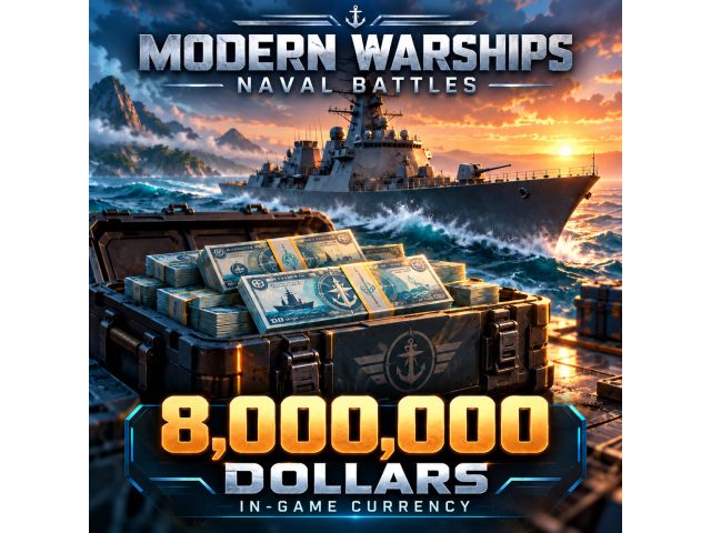 Modern Warships: Naval Battles — 8000000 Dollars (пополнение по Player ID)