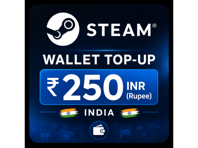 STEAM WALLET TOP-UP  250 INR(Rupee) INDIA