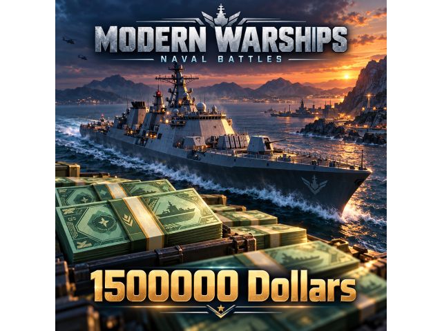 Modern Warships: Naval Battles — 1500000 Dollars (пополнение по Player ID)