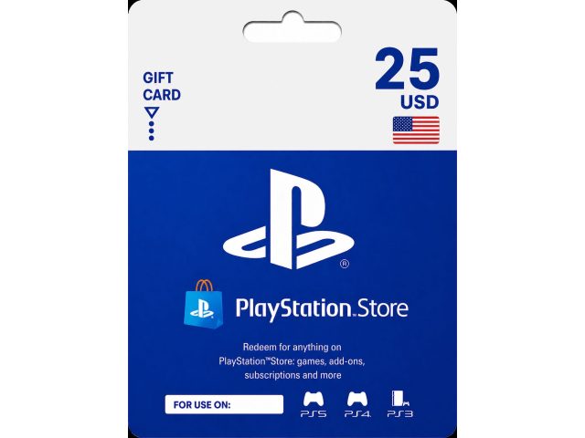 Карта пополнения PlayStation Store 25 USD (США), электронный ключ