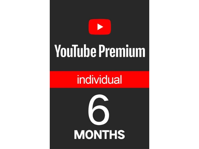 YouTube Premium, 6 месяц — индивидуальная подписка — YouTube