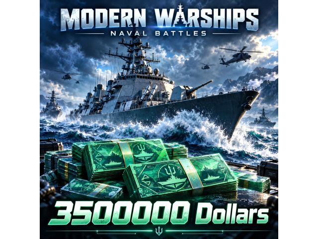Modern Warships: Naval Battles — 3500000 Dollars (пополнение по Player ID)